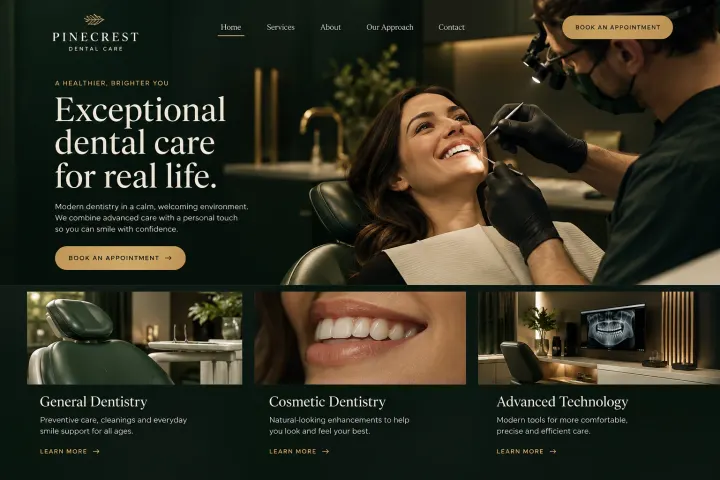 Dentists website design concept