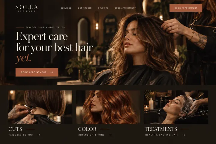 Hair salons website design concept