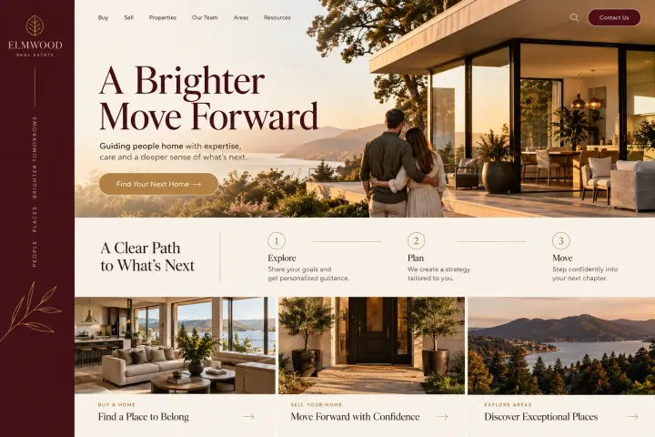 Real estate agents and brokerages website design concept